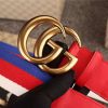 GUCCl经典皮带 海外原单货 意大利创作 金属扣 头尾胎牛皮 红色