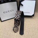 古驰Gucci i2017新品上市 互扣式双G带扣腰带 Blooms天竺蔡印花