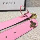 GUCCI 小蜜蜂 古奇2017新款 平纹头层牛皮 仿古金属小蜜蜂 粉色