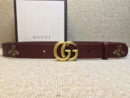 GUCCI 小蜜蜂 古奇2017新款 平纹头层牛皮 仿古金属小蜜蜂 枣红