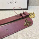 GUCCI 小蜜蜂 古奇2017新款 平纹头层牛皮 仿古金属小蜜蜂 枣红