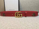 GUCCI 小蜜蜂 古奇2017新款 平纹头层牛皮 仿古金属小蜜蜂 红色