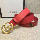 GUCCI 小蜜蜂 古奇2017新款 平纹头层牛皮 仿古金属小蜜蜂 红色