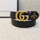 GUCCI 小蜜蜂 古奇2017新款 平纹头层牛皮 仿古金属小蜜蜂 黑色