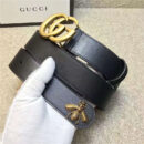 GUCCI 小蜜蜂 古奇2017新款 平纹头层牛皮 仿古金属小蜜蜂 黑色