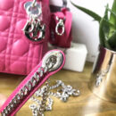 Dior迪奥 Lady Dior 经典迪奥戴妃包 三格 玫红色羊皮 Dior链条包 银扣
