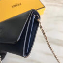 Fendi 芬迪 0252 小牛皮 大号长款皮夹 金属环 可拆卸链条肩带