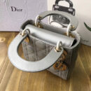 Dior迪奥 Lady Dior 经典迪奥戴妃包 Mini三格 灰色羊皮 Dior链条包 金扣