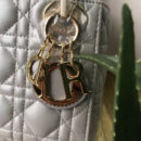Dior迪奥 Lady Dior 经典迪奥戴妃包 Mini三格 灰色羊皮 Dior链条包 金扣