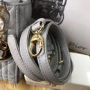 Dior迪奥 Lady Dior 经典迪奥戴妃包 Mini三格 灰色羊皮 Dior链条包 金扣