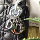 Dior迪奥 Lady Dior 经典迪奥戴妃包 Mini三格 黑色羊皮 Dior链条包 银扣
