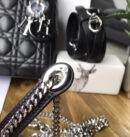 Dior迪奥 Lady Dior 经典迪奥戴妃包 Mini三格 黑色羊皮 Dior链条包 银扣
