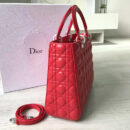 Dior迪奥 Lady Dior 经典戴妃包 七格大号 红色羊皮 银扣