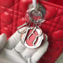 Dior迪奥 Lady Dior 经典戴妃包 七格大号 红色羊皮 银扣