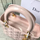 Dior迪奥 Lady Dior 经典戴妃包 五格小号 粉色漆皮 金色五金