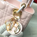 Dior迪奥 Lady Dior 经典戴妃包 五格小号 粉色漆皮 金色五金