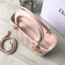 Dior迪奥 Lady Dior 经典戴妃包 五格小号 粉色漆皮 金色五金
