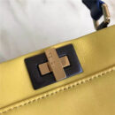 2590 FENDI 芬迪 拼色软羊革 手提包 金属配件 黄色