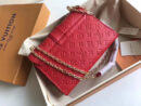 M43393 LV SAINT SULPICE 小号手袋 LV全皮女包 LV女士单肩斜挎包 红色
