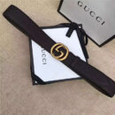 GUCCI 古奇双G 原版牛皮荔枝纹 金属腰带扣 超凡品味 进口牛皮 棕色
