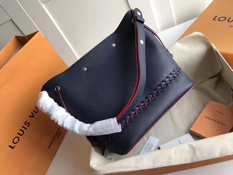 M54681 LV Lockme Bucket 手袋 LV水桶包 LV全皮单肩斜挎包 蓝色