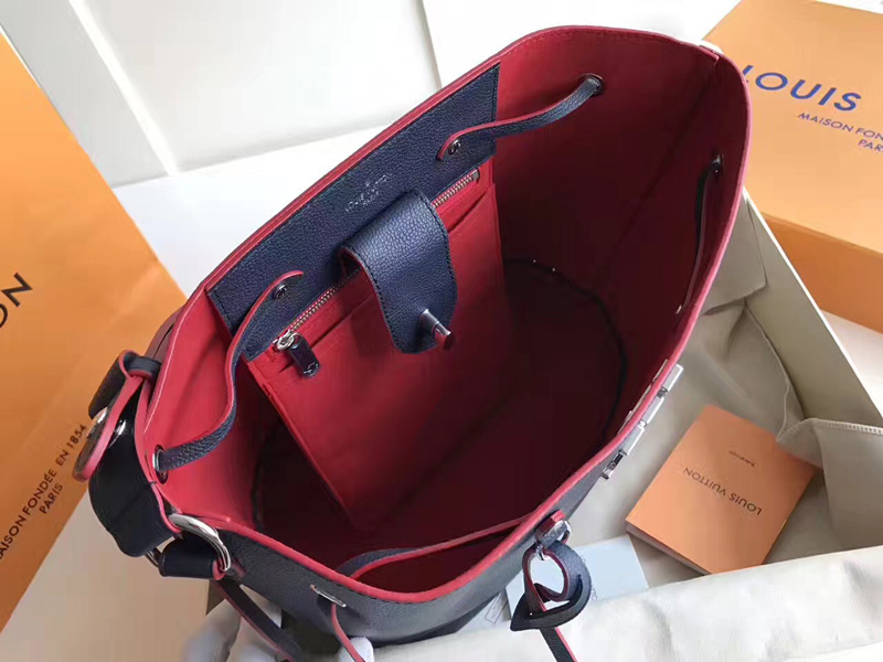 M54681 LV Lockme Bucket 手袋 LV水桶包 LV全皮单肩斜挎包 蓝色