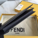 FENDI 芬迪 罗马皮革SELLERIA长款 小怪兽牛皮长款二折钱包 黑色