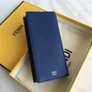 FENDI 芬迪 罗马皮革SELLERIA长款 小怪兽牛皮长款二折钱包 蓝色