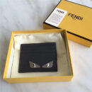 FENDI 芬迪 小怪兽金属眼睛 2JOURS 罗马牛皮卡片夹 黑色