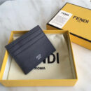 FENDI 芬迪 小怪兽金属眼睛 2JOURS 罗马牛皮卡片夹 黑色