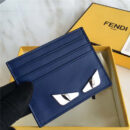 FENDI 芬迪 小怪兽金属眼睛 2JOURS 罗马牛皮卡片夹 蓝色