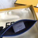 FENDI 芬迪 小怪兽金属眼睛 2JOURS 罗马牛皮卡片夹 蓝色