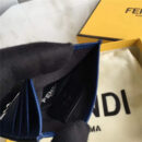FENDI 芬迪 小怪兽金属眼睛 2JOURS 罗马牛皮卡片夹 蓝色