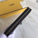 FENDI 芬迪 小牛皮CRAYONS 2017新款 装饰双色皮革水晶花朵长款钱包 黑色