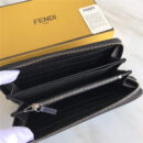 FENDI 芬迪 小牛皮CRAYONS 2017新款 装饰双色皮革水晶花朵长款钱包 黑色