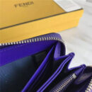 FENDI 芬迪 小牛皮CRAYONS 2017新款 装饰双色皮革花朵长款钱包 紫蓝色