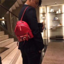 FENDI 芬迪2017新品 小牛皮 彩色铆钉包 双肩包 红色