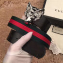 Gucci 古奇新款 头层牛皮腰带 情侣款 精钢狼头扣