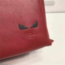 Fendi 芬迪新款 尼龙拼皮 BAG BUGS眼睛图案 双肩背包 酒红色