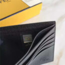 FENDI 芬迪 小怪兽眼睛额头闪电白叻钉 十字纹罗马SELLERIA横式皮夹 红色