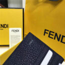 FENDI 芬迪 荔枝纹白叻钉 罗马SELLERIA横式皮夹 黑色