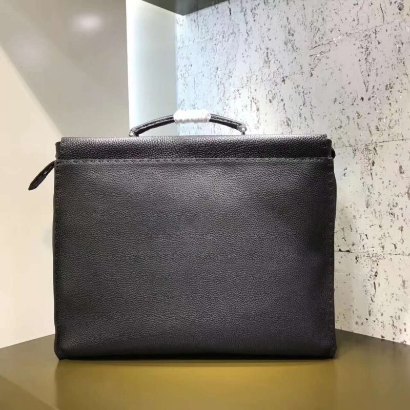 FENDI 芬迪女包 皮革 罗马手提单肩包手提包 黑色 - Image 7