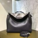 FENDI 芬迪女包 皮革 罗马手提单肩包手提包 黑色