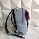 FENDI 芬迪 走秀新款 小怪兽紫毛毛大眼睛铆钉 双肩包 灰色
