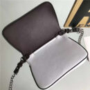 FENDI 1765 17新款小牛皮彩色铆钉包 两面开合 双F扣链条包 白拼啡色