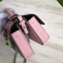 FENDI 1765 17新款小牛皮彩色铆钉包 两面开合 双F扣链条包 粉色