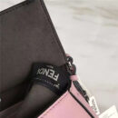 FENDI 1765 17新款小牛皮彩色铆钉包 两面开合 双F扣链条包 粉色