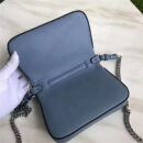 FENDI 1765 17新款小牛皮彩色铆钉包 两面开合 双F扣链条包 孔雀蓝