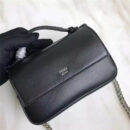 FENDI 1765 17新款小牛皮彩色铆钉包 两面开合 双F扣链条包 黑色彩色铆钉