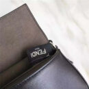 FENDI 1765 17新款小牛皮彩色铆钉包 两面开合 双F扣链条包 黑色彩色铆钉